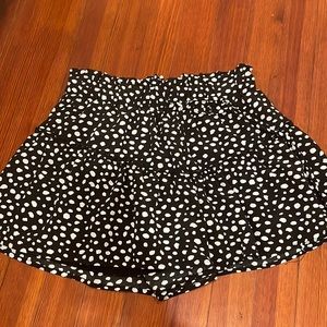 Black and white spotted skort